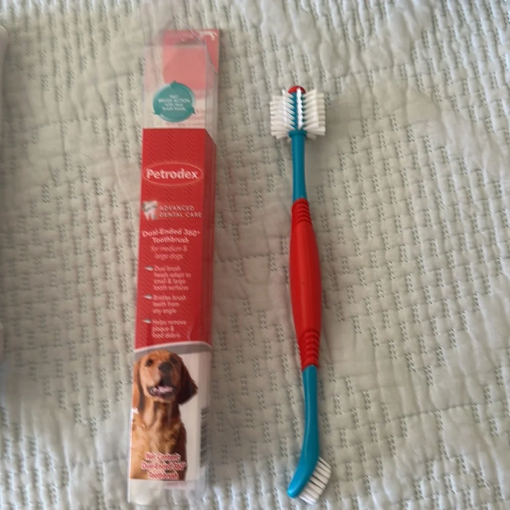 Dog nail clipper and tooth brush bundle